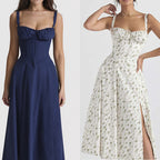 Vestido com Estampado e Abertura Lateral - Veron&Co