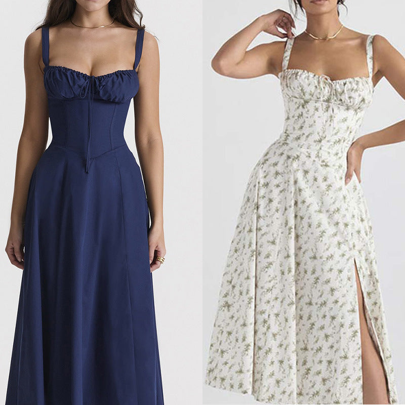 Vestido com Estampado e Abertura Lateral - Veron&Co