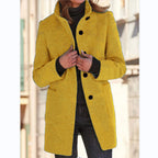 Retro High-Neck Wool Coat