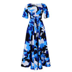 Vestido com Laço Na Cintura e Manga Curta - Veron&Co