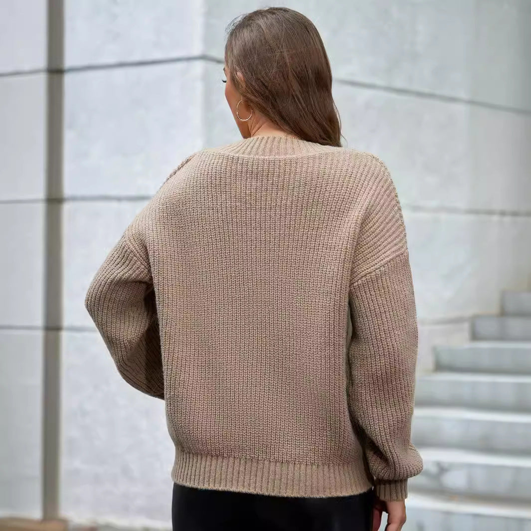Plain V-Neck Sweater
