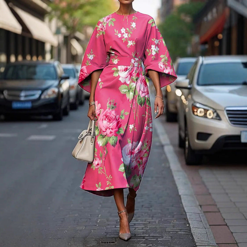 Vestido com Estampado e Decote Redondo - Veron&Co