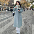 Blue Midi Coat with Belt