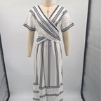 Vestido Longo com Pregas e Decote em V - Veron&Co