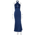 Vestido em Cetim com Costas Nuas e Sem Mangas - Veron&Co