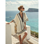 Vestido Midi com Estampado e Decote em V - Veron&Co