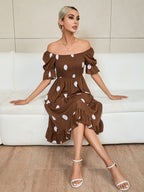 Vestido com Poás e Folhos - Veron&Co