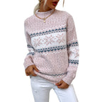 Mock-Neck Sweater with Snowflake Pattern