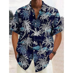 Camisa Estampada Tropical de Manga Curta Veron&Co, vista traseira