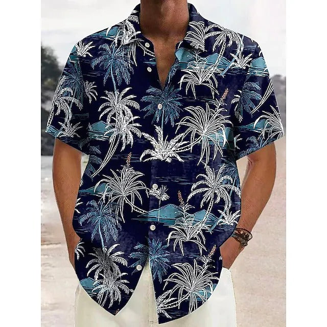 Camisa Estampada Tropical de Manga Curta Veron&Co, vista traseira