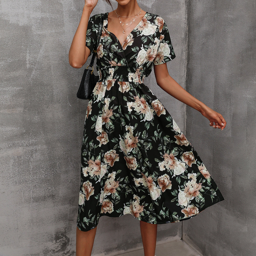 Vestido com Estampado Floral e Estampado - Veron&Co