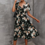Vestido com Estampado Floral e Estampado - Veron&Co