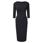 Vestido com Pregas e Efeito Envolvente - Veron&Co