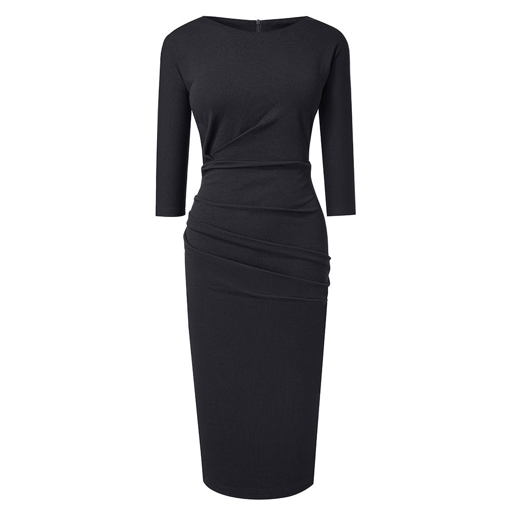 Vestido com Pregas e Efeito Envolvente - Veron&Co