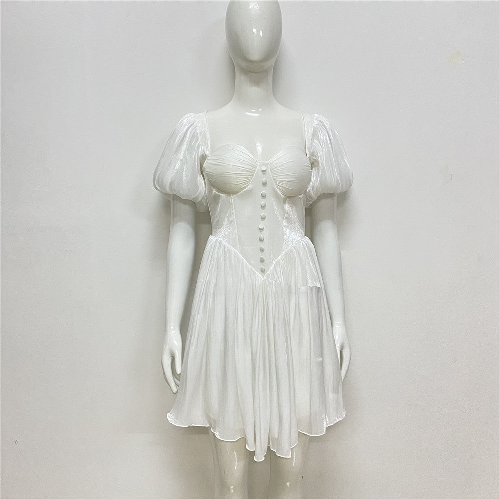 Vestido com Pregas e Corte Justo - Veron&Co