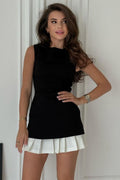 Vestido com Pregas e Sem Mangas - Veron&Co