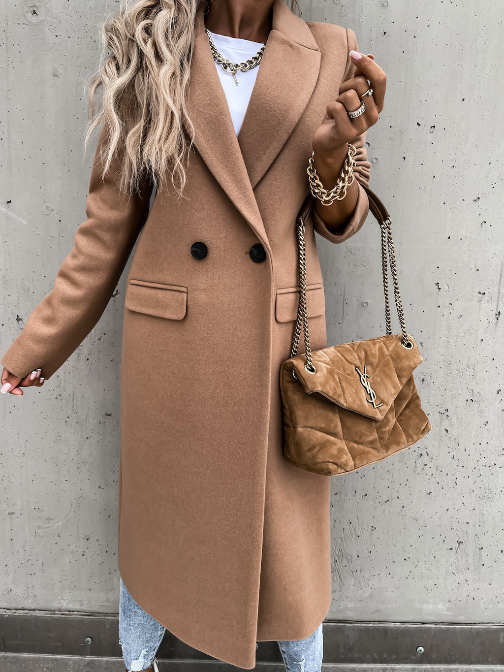 Long Coat with Classic Collar