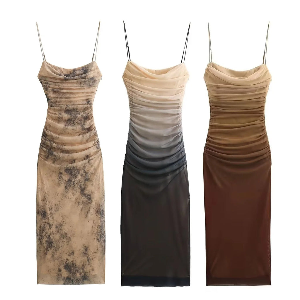 Vestido em Seda com Inspiração Vintage e Estampado - Veron&Co