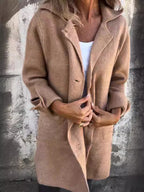 Midi Coat with Lapels and Pockets
