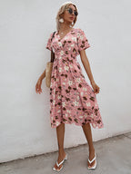 Vestido com Estampado Floral e Estampado - Veron&Co