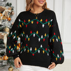 Loose-Knit Sweater with Festive Pattern