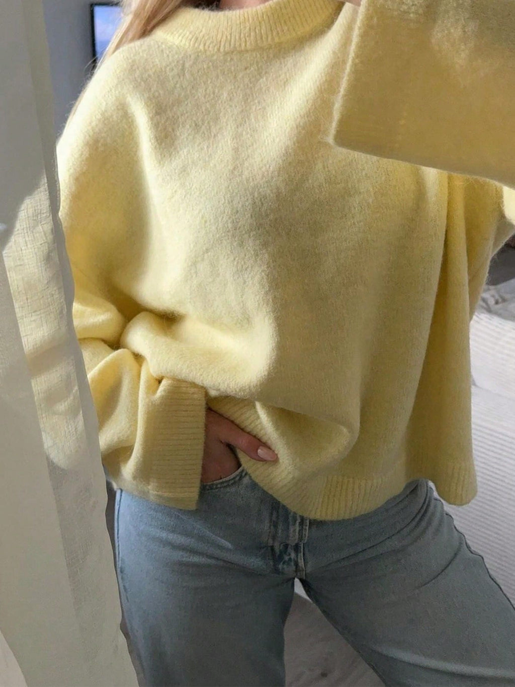 Light Yellow Round-Neck Sweater