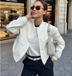 High-Neck Coat with Pockets