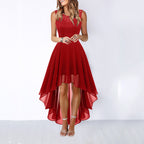 Vestido em Chiffon com Recortes Vazados - Veron&Co