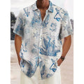 Camisa Estampada Tropical de Manga Curta Veron&Co, em uso