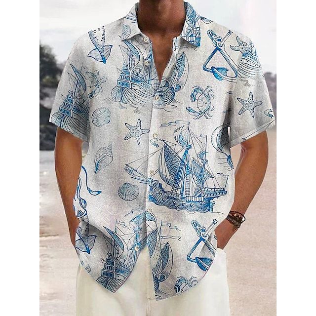 Camisa Estampada Tropical de Manga Curta Veron&Co, em uso