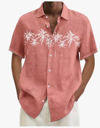 Camisa Estampada Tropical de Manga Curta Veron&Co, vista lateral