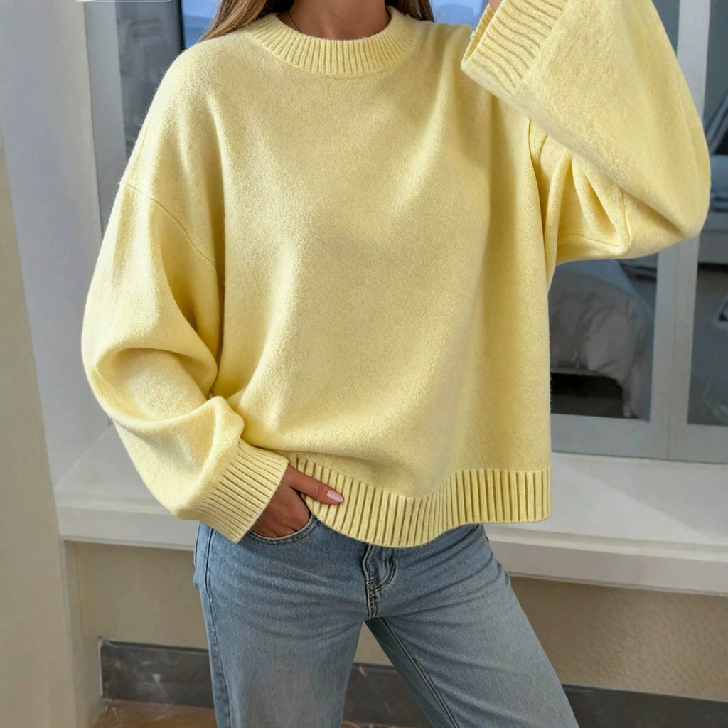 Light Yellow Round-Neck Sweater