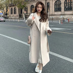 Blue Midi Coat with Belt