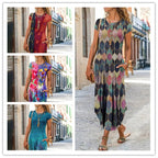 Vestido com Estampado e Decote Redondo - Veron&Co