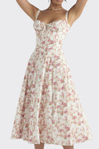 Vestido com Estampado e Abertura Lateral - Veron&Co