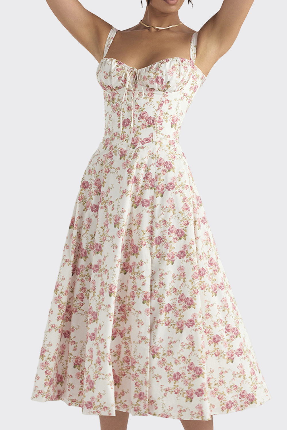 Vestido com Estampado e Abertura Lateral - Veron&Co