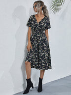Vestido com Estampado Floral e Estampado - Veron&Co