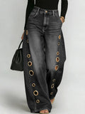 High-Waisted Denim Jeans