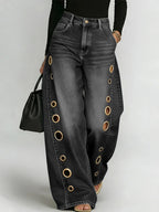 High-Waisted Denim Jeans