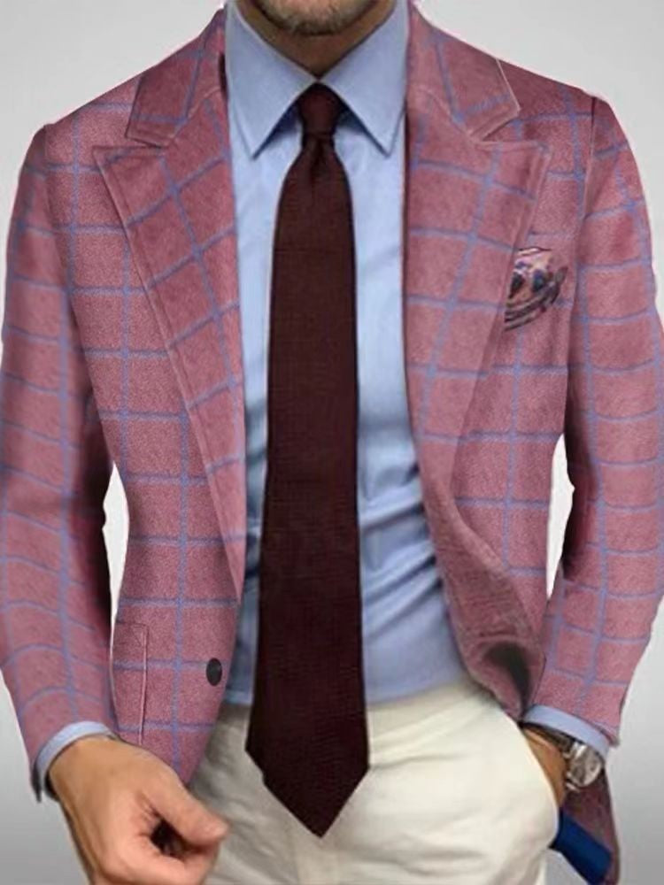 Blazer Casual Xadrez Estampado