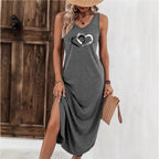 Vestido com Estampado e Sem Mangas - Veron&Co