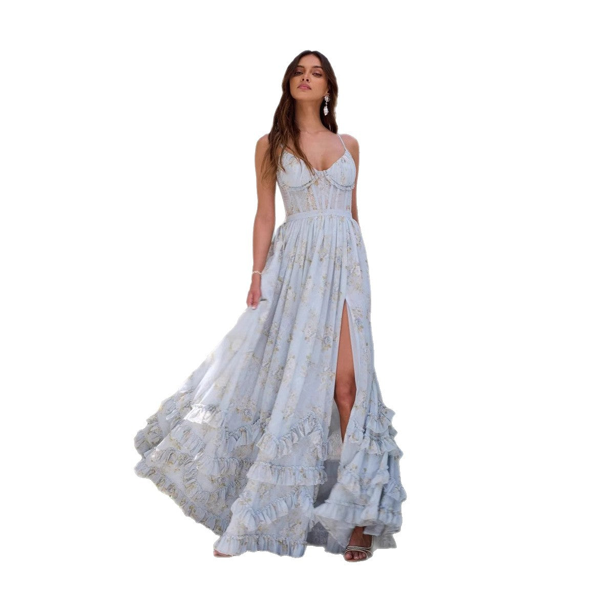 Vestido Longo com Marcação de Cintura - Veron&Co