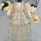 Vestido com Corte Assimétrico e Estampado - Veron&Co