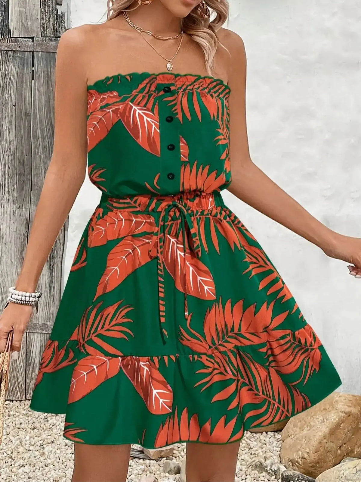 Vestido Estampado Sem Alças - Veron&Co