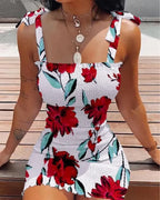 Vestido Curto com Ombros Descobertos e Alças Finas - Veron&Co