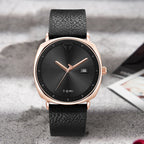 Relógio Minimalista com Bracelete em Pele - uso