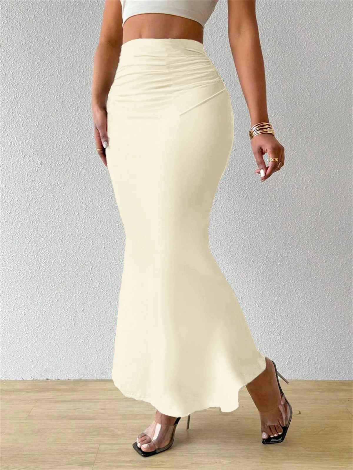 Saia Midi com Pregas e Corte Justo - Veron&Co