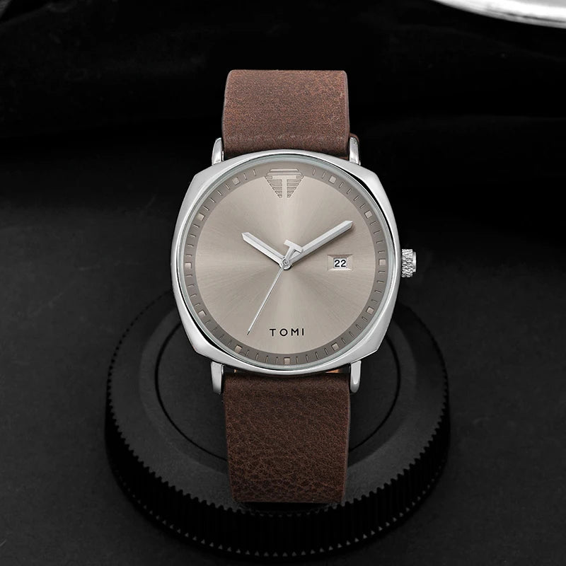 Relógio Minimalista com Bracelete em Pele - detalhe