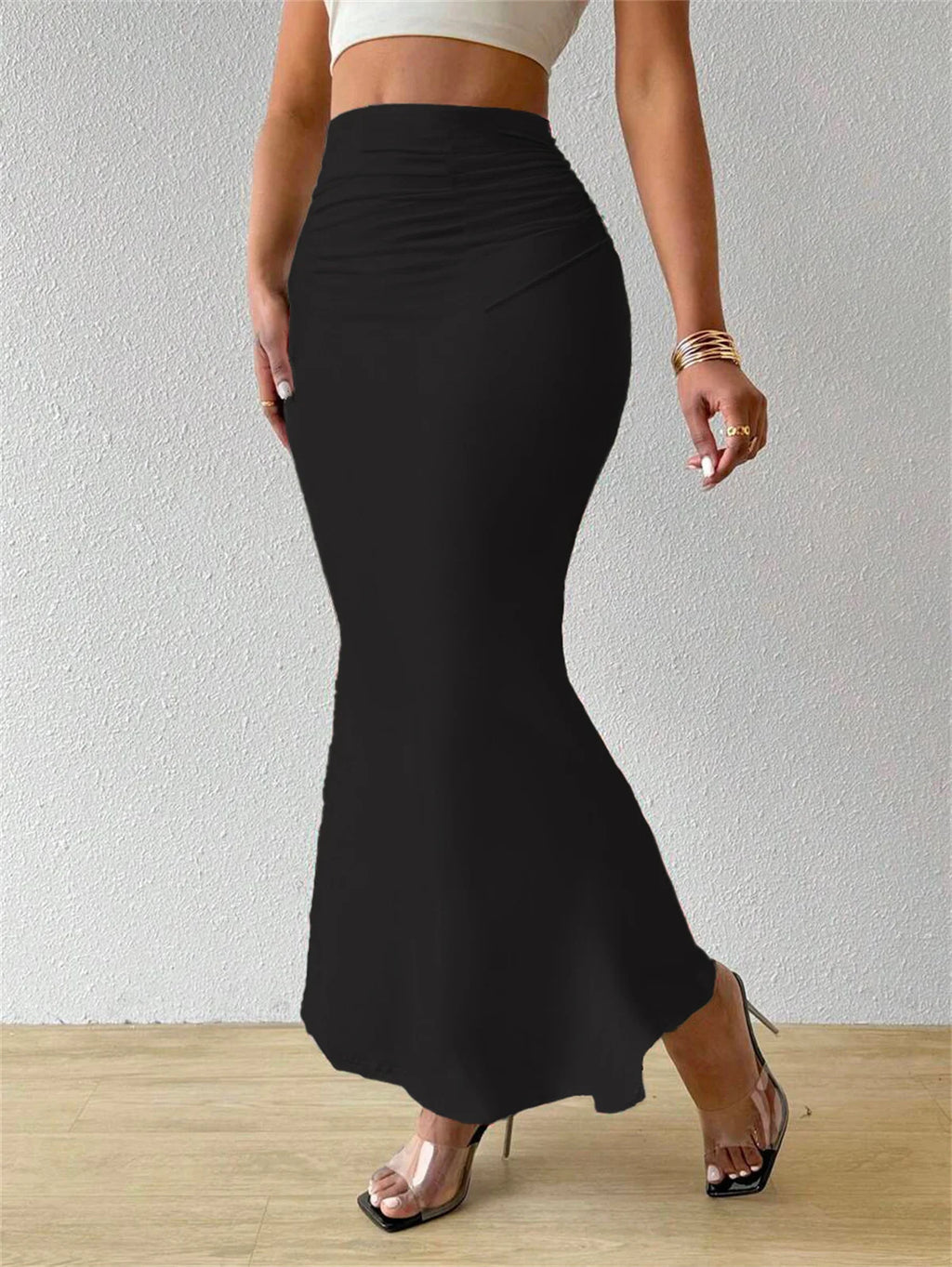 Saia Midi com Pregas e Corte Justo - Veron&Co