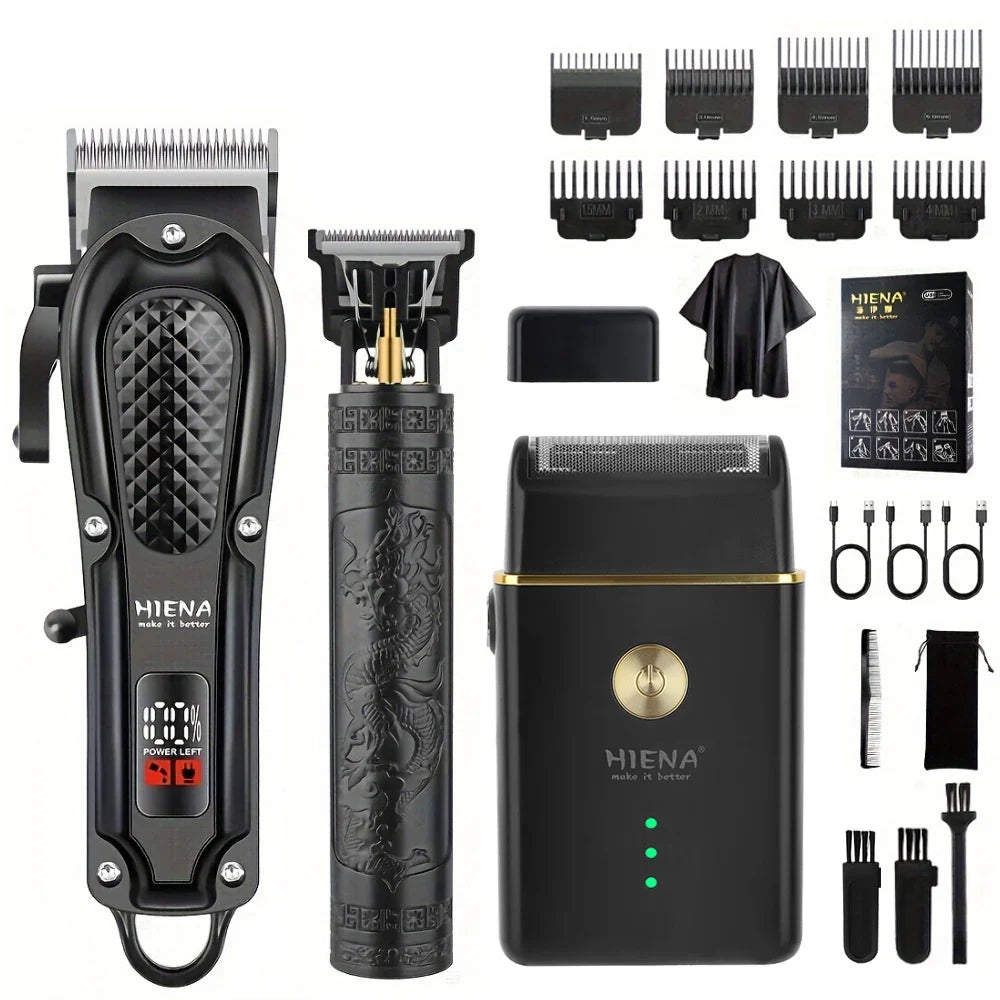 Kit Grooming Completo — Máquina de Cortar Cabelo + Kit de Barba